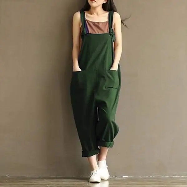 Women's Wide Leg Suspender Jumpsuit