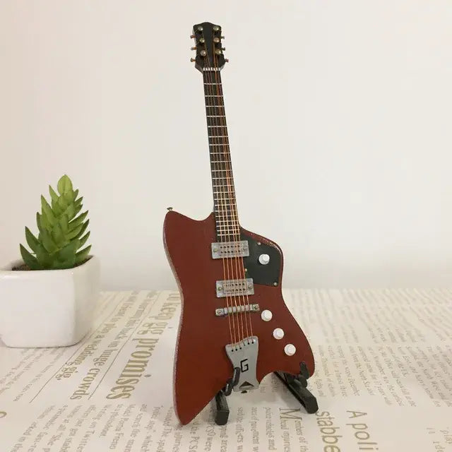 Miniature Wooden Acoustic Electric Guitar Toy Ornament