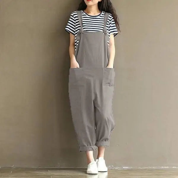 Women's Wide Leg Suspender Jumpsuit