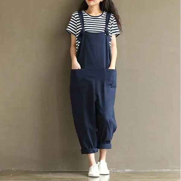 Women's Wide Leg Suspender Jumpsuit