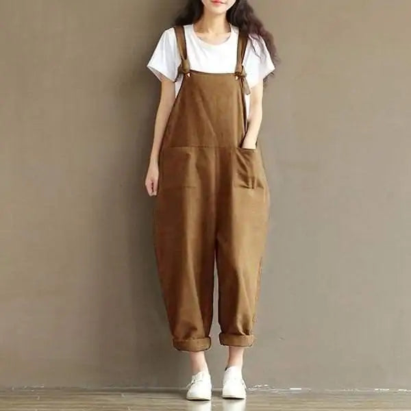 Women's Wide Leg Suspender Jumpsuit