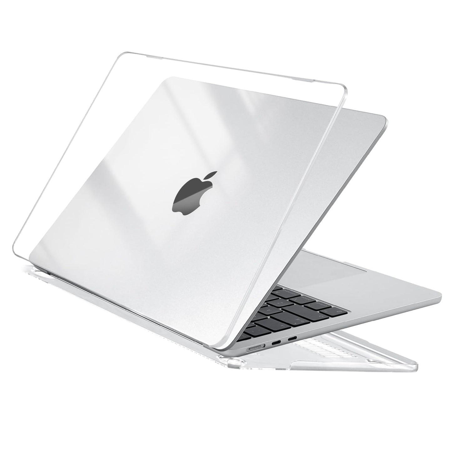 EooCoo Custodia Compatibile con MacBook Air M2 M3 13,6 Pollici A2681 A3113, 2024 2022 con Touch ID, Plastica Rigide Protection Cover MacBook Air 13 M3 M2 Superficie Liscia - Cristallo Trasparente