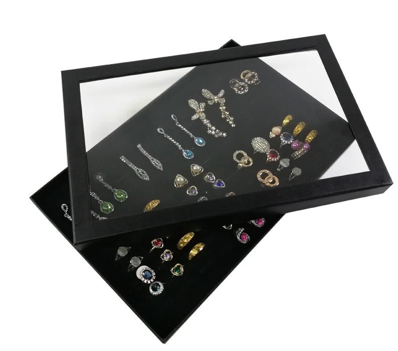 100 Slots Jewelry Ring Display Organizer Tray Holder Earrings Storage Box Case - Ty Marcket