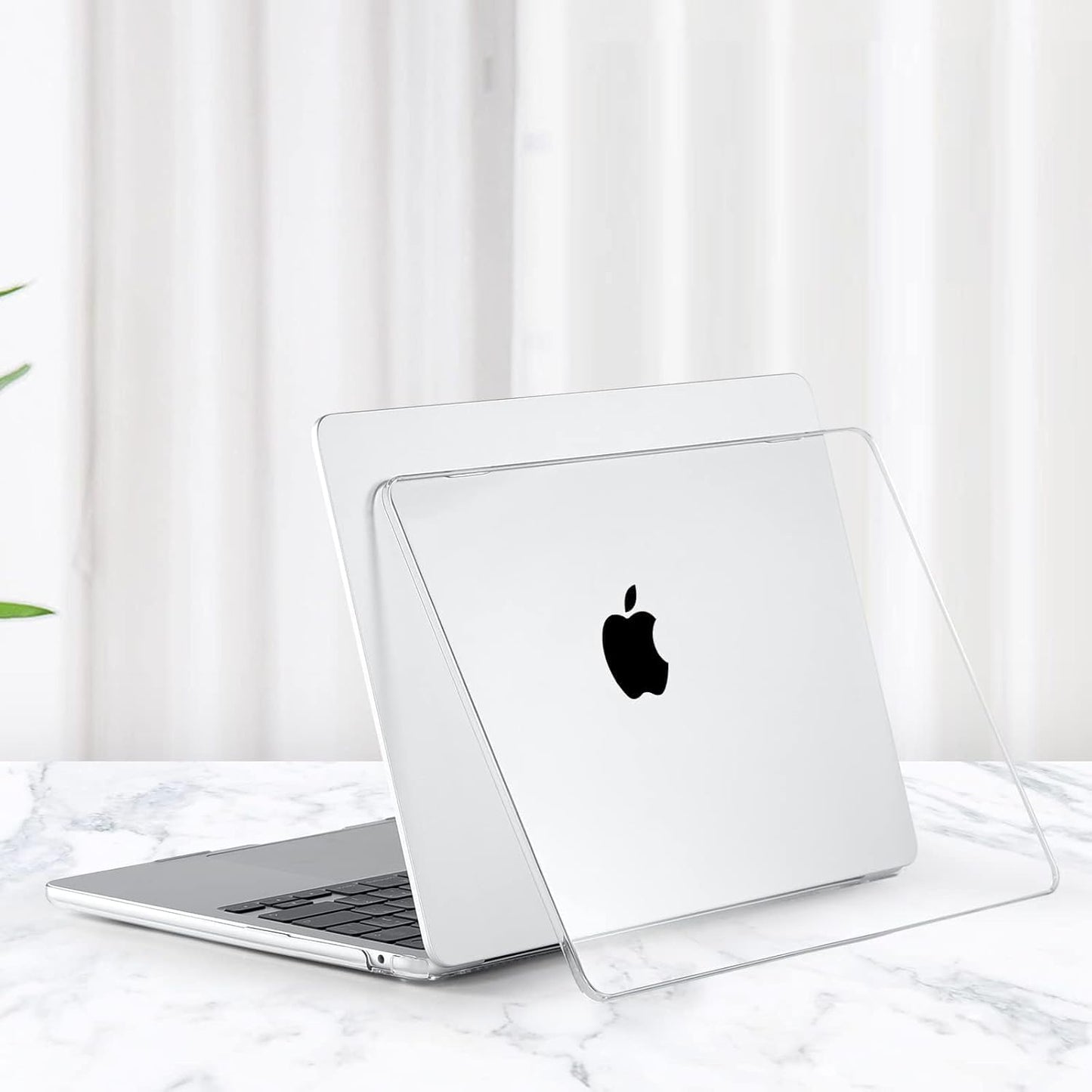 EooCoo Custodia Compatibile con MacBook Air M2 M3 13,6 Pollici A2681 A3113, 2024 2022 con Touch ID, Plastica Rigide Protection Cover MacBook Air 13 M3 M2 Superficie Liscia - Cristallo Trasparente