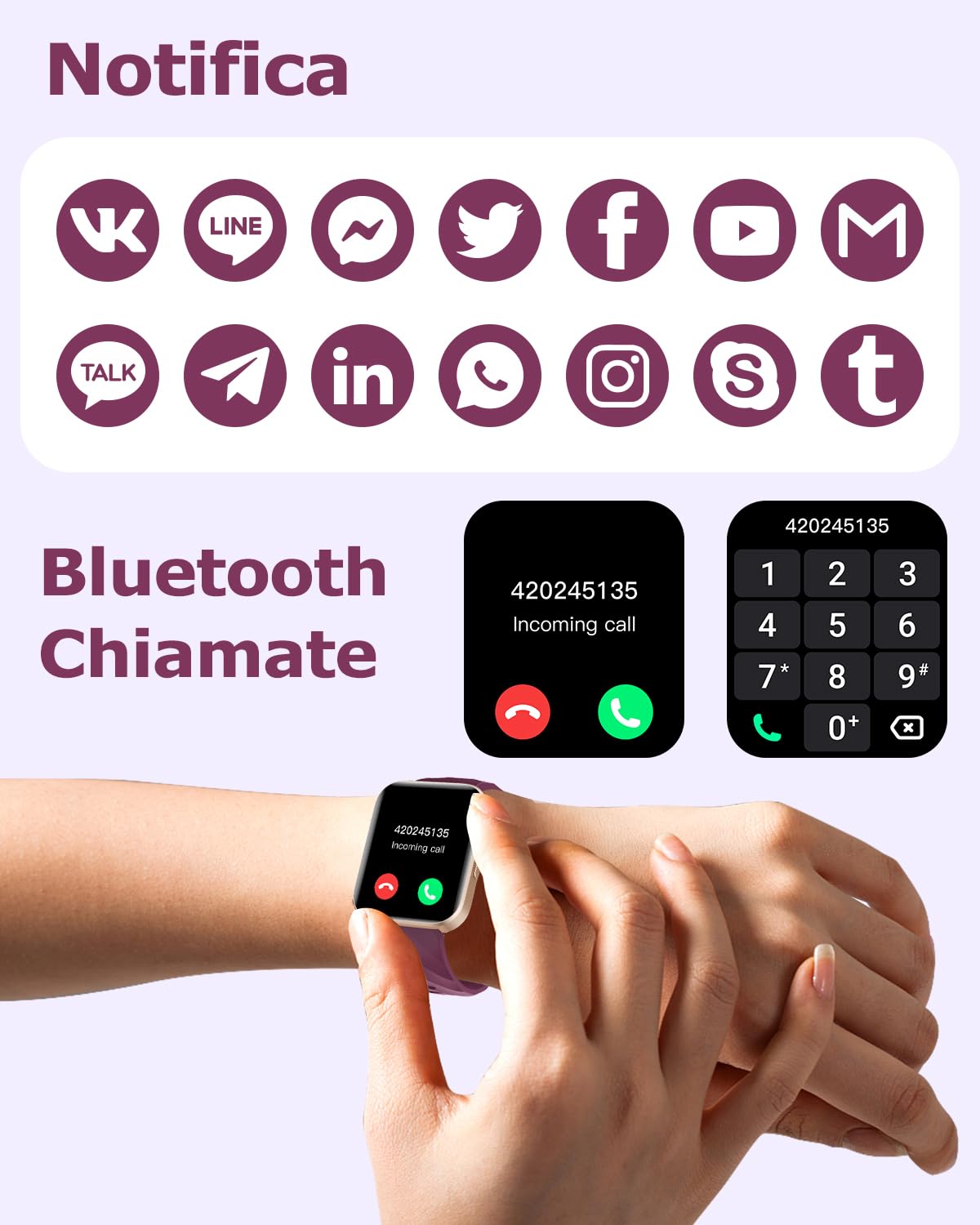 RUIMEN Smartwatch Uomo Donna Orologio Smart Watch Risposta Chiamate Contapassi Cardiofrequenzimetro da polso Saturimetro Orologio Fitness Sportivo Impermeabile Notifiche Messaggi per Android iOS Nero