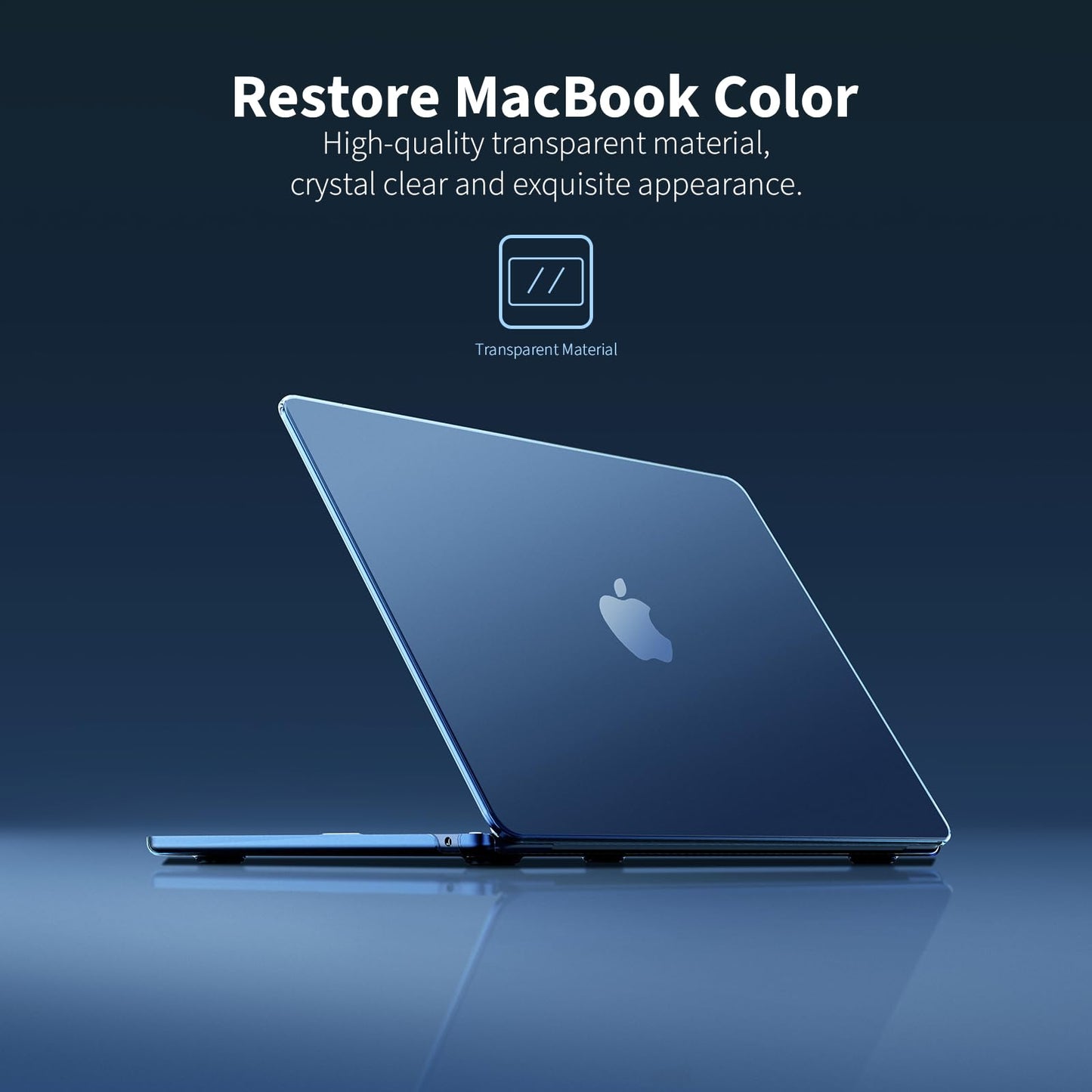 EooCoo Custodia Compatibile con MacBook Air M2 M3 13,6 Pollici A2681 A3113, 2024 2022 con Touch ID, Plastica Rigide Protection Cover MacBook Air 13 M3 M2 Superficie Liscia - Cristallo Trasparente