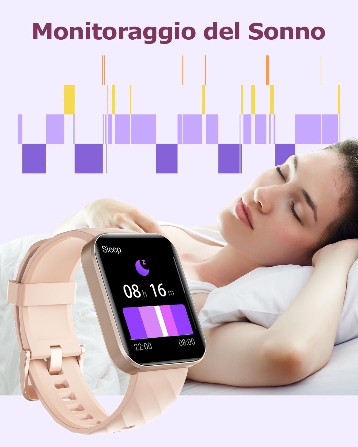 RUIMEN Smartwatch Uomo Donna Orologio Smart Watch Risposta Chiamate Contapassi Cardiofrequenzimetro da polso Saturimetro Orologio Fitness Sportivo Impermeabile Notifiche Messaggi per Android iOS Nero