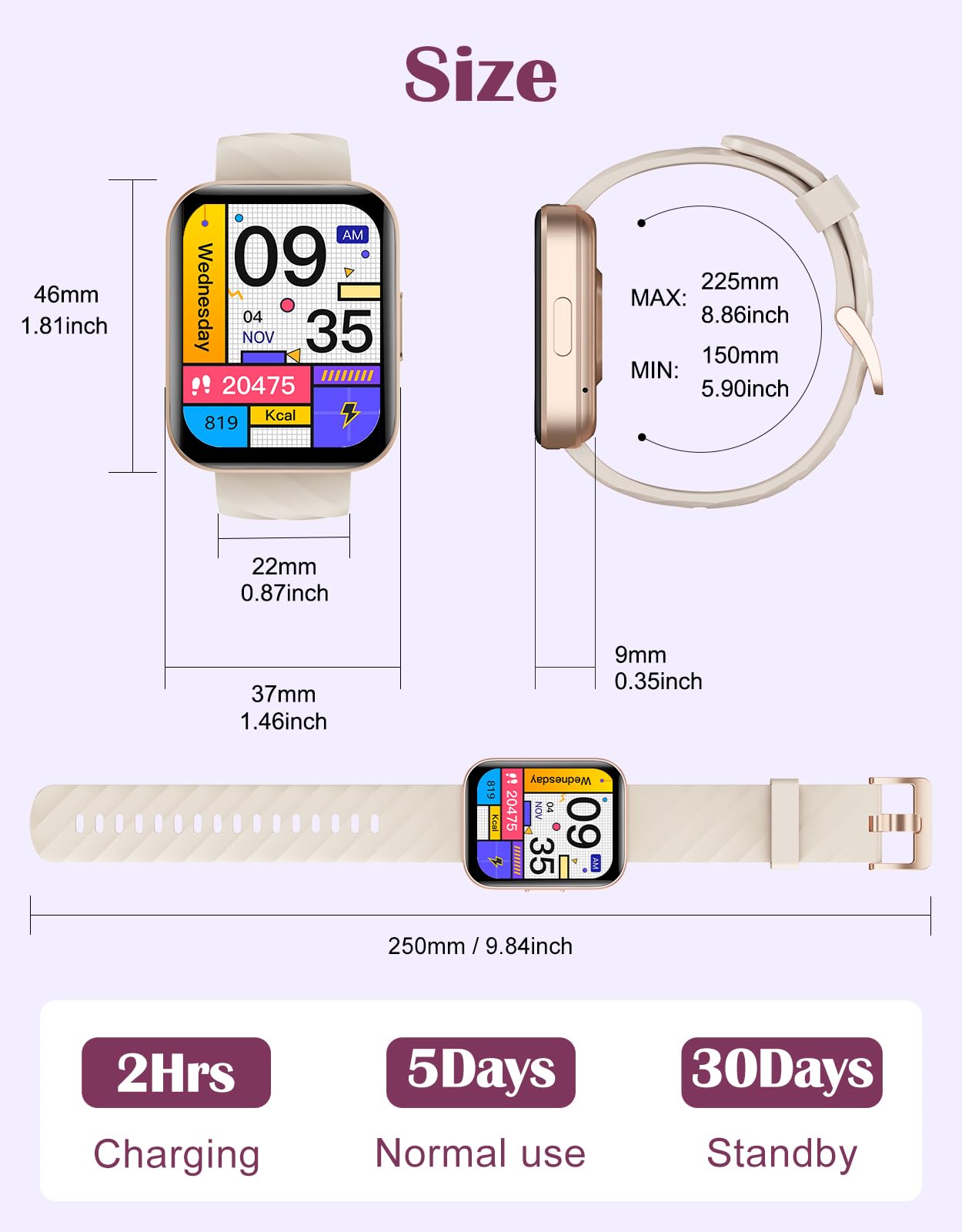 RUIMEN Smartwatch Uomo Donna Orologio Smart Watch Risposta Chiamate Contapassi Cardiofrequenzimetro da polso Saturimetro Orologio Fitness Sportivo Impermeabile Notifiche Messaggi per Android iOS Nero