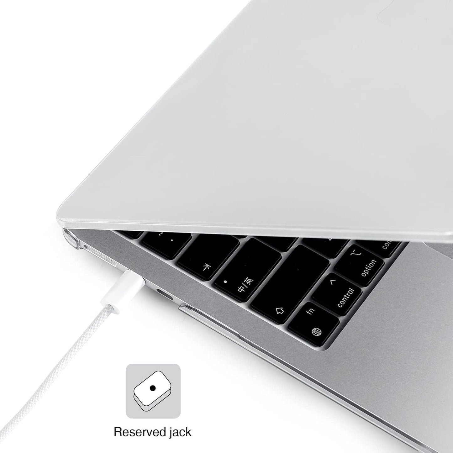 EooCoo Custodia Compatibile con MacBook Air M2 M3 13,6 Pollici A2681 A3113, 2024 2022 con Touch ID, Plastica Rigide Protection Cover MacBook Air 13 M3 M2 Superficie Liscia - Cristallo Trasparente