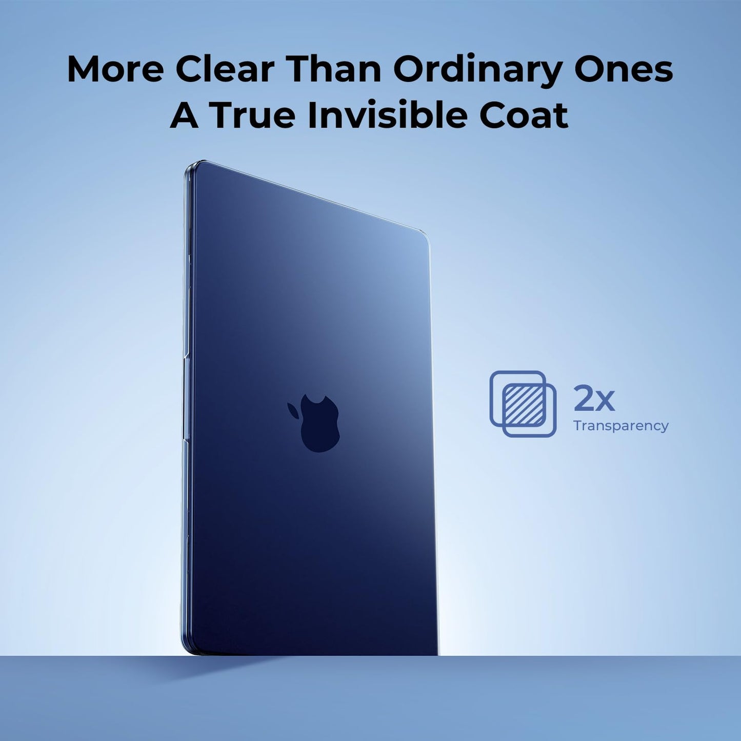 EooCoo Custodia Compatibile con MacBook Air M2 M3 13,6 Pollici A2681 A3113, 2024 2022 con Touch ID, Plastica Rigide Protection Cover MacBook Air 13 M3 M2 Superficie Liscia - Cristallo Trasparente