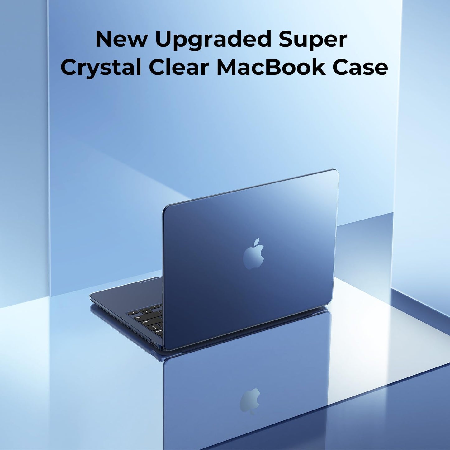 EooCoo Custodia Compatibile con MacBook Air M2 M3 13,6 Pollici A2681 A3113, 2024 2022 con Touch ID, Plastica Rigide Protection Cover MacBook Air 13 M3 M2 Superficie Liscia - Cristallo Trasparente