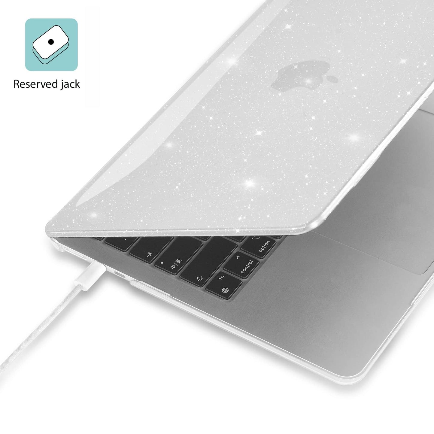 EooCoo Custodia Compatibile con MacBook Air M2 M3 13,6 Pollici A2681 A3113, 2024 2022 con Touch ID, Plastica Rigide Protection Cover MacBook Air 13 M3 M2 Superficie Liscia - Cristallo Trasparente