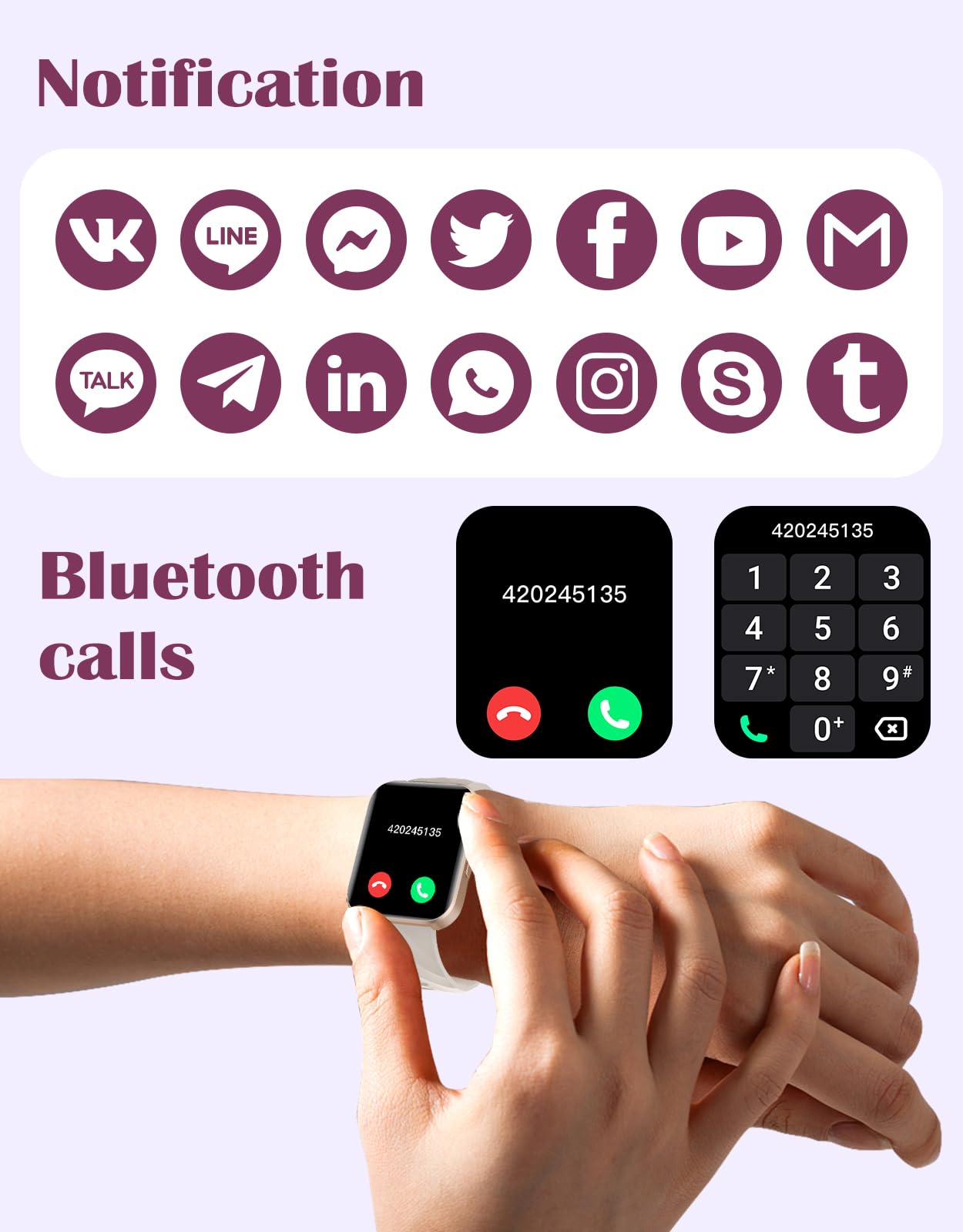 RUIMEN Smartwatch Uomo Donna Orologio Smart Watch Risposta Chiamate Contapassi Cardiofrequenzimetro da polso Saturimetro Orologio Fitness Sportivo Impermeabile Notifiche Messaggi per Android iOS Nero