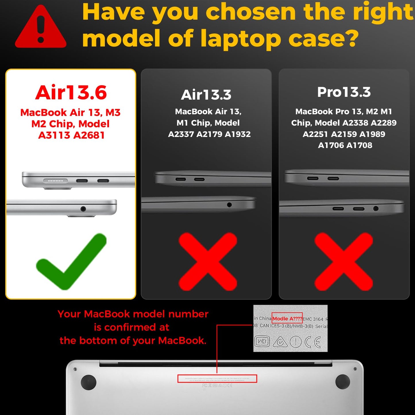 EooCoo Custodia Compatibile con MacBook Air M2 M3 13,6 Pollici A2681 A3113, 2024 2022 con Touch ID, Plastica Rigide Protection Cover MacBook Air 13 M3 M2 Superficie Liscia - Cristallo Trasparente