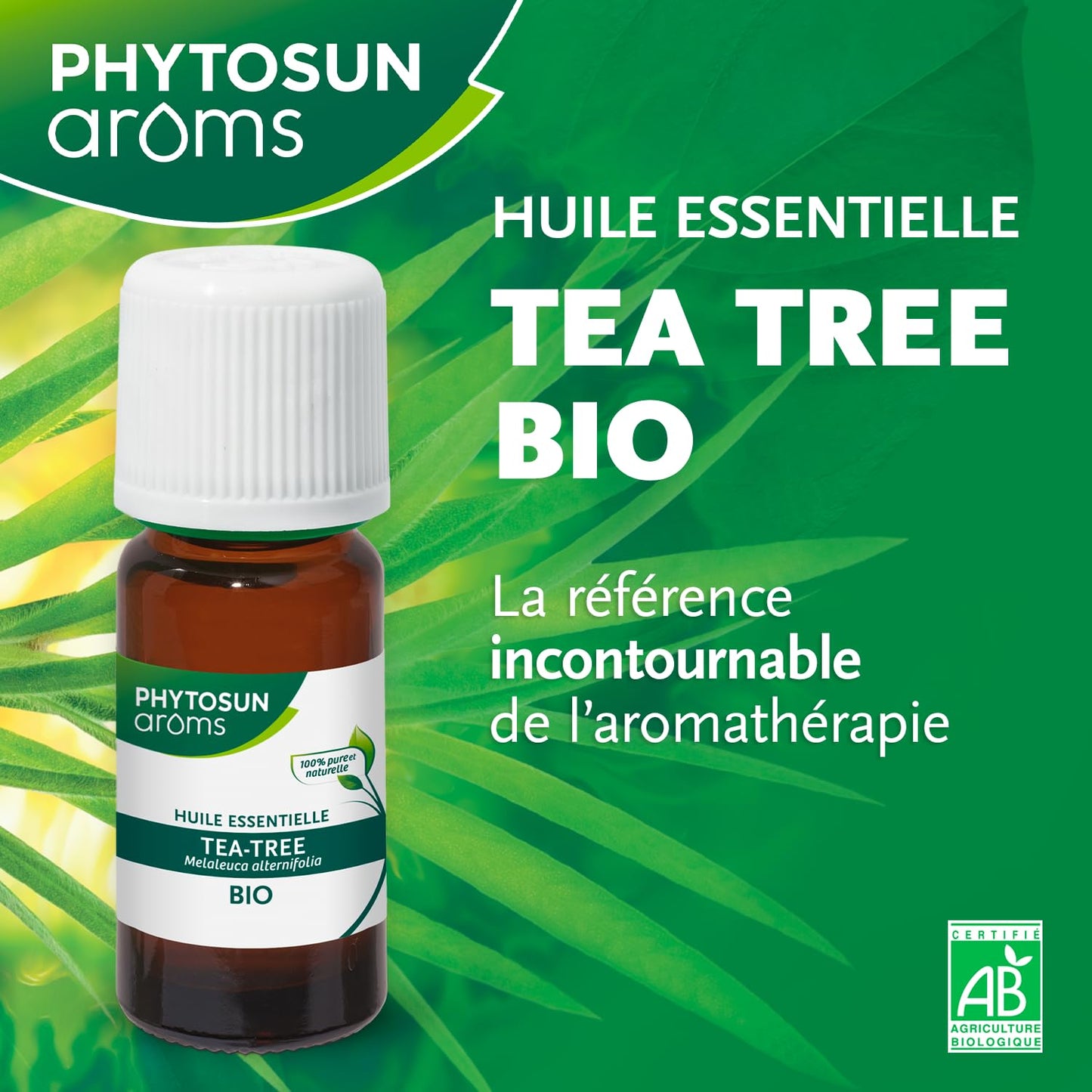 PHYTOSUN AROMS - Huile Essentielle de Tea Tree Bio - 100% pure et naturelle - 10ml