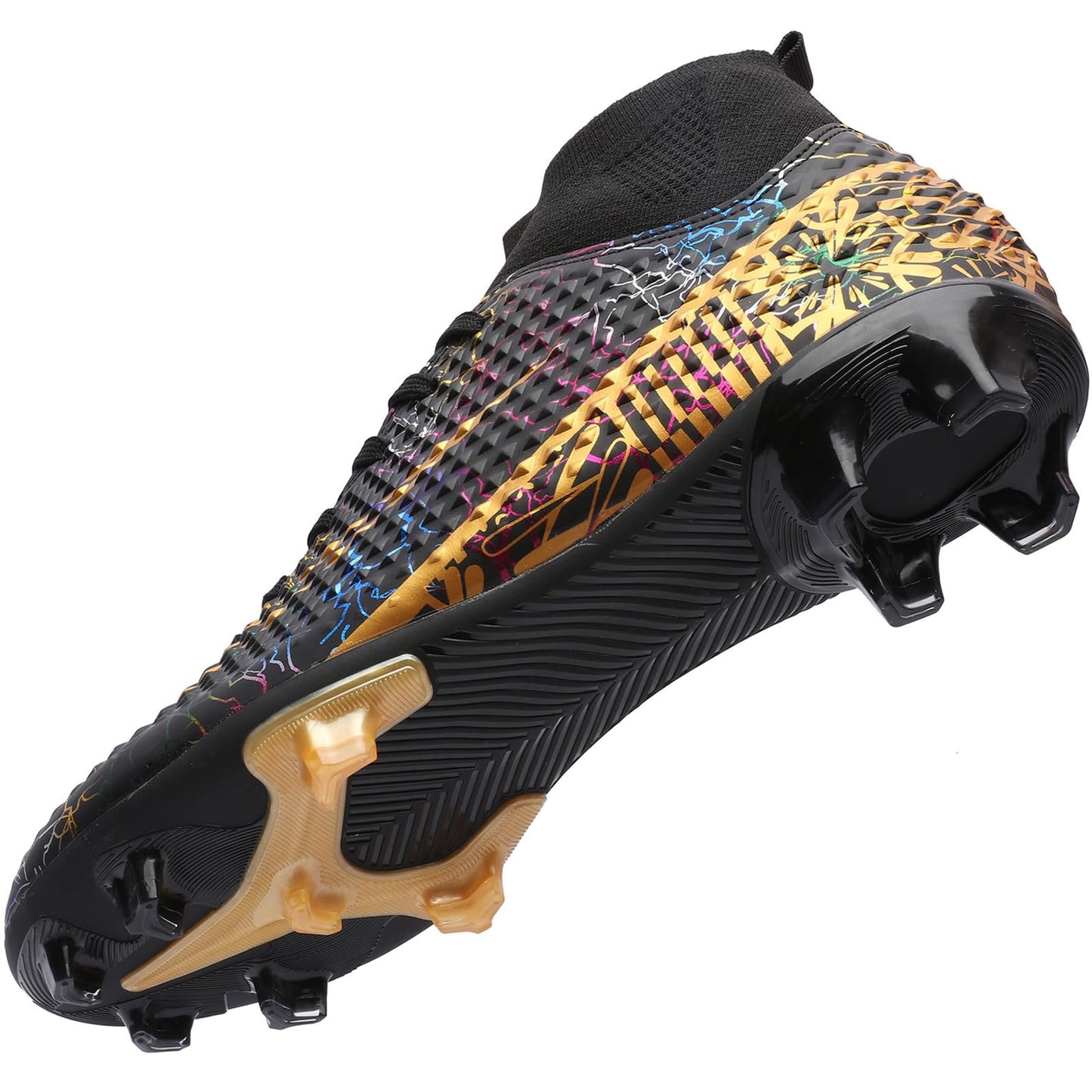 Lvptsh Chaussures de Football Homme Crampons Enfant Professionnel Chaussure de Foot Garçon High Top Spike Antidérapant Athlétisme Compétition,White,EU35
