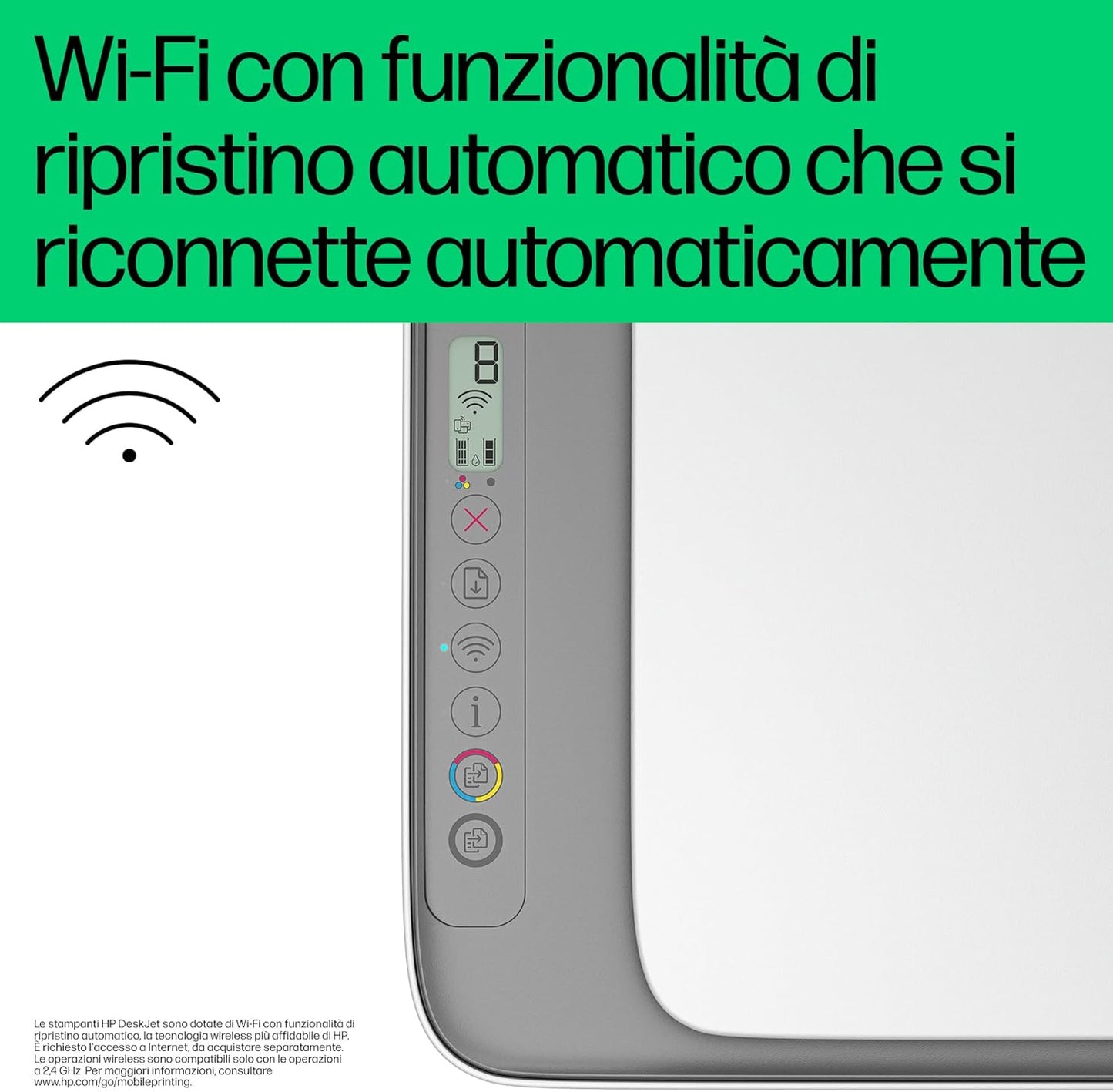 HP DeskJet 2820e 588K9B, Stampante Multifunzione a Getto d'Inchiostro A4 a Colori, Fronte e Retro Manuale, 7,5 ppm, Wi-Fi, HP Smart, 3 Mesi di Inchiostro Instant Ink Inclusi, Bianca