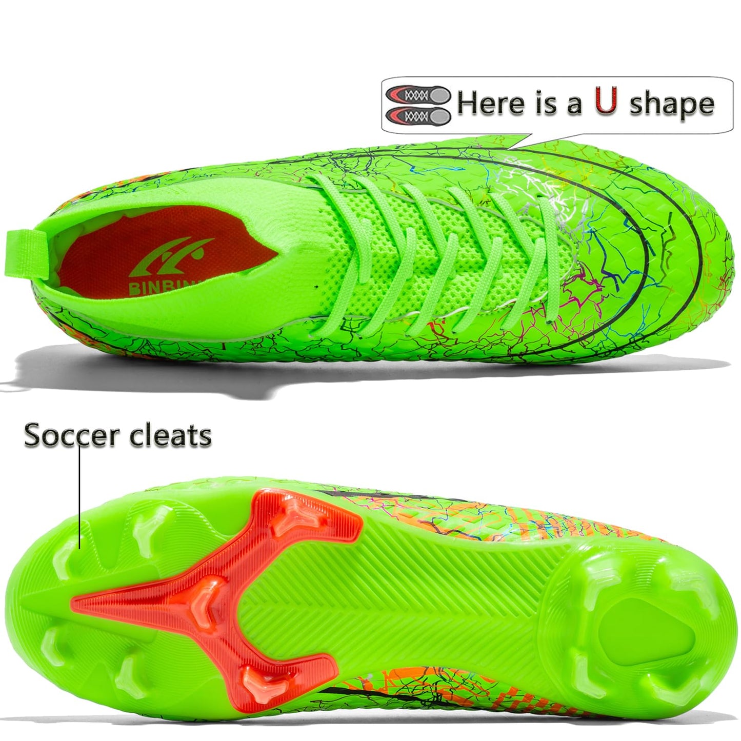 Lvptsh Chaussures de Football Homme Crampons Enfant Professionnel Chaussure de Foot Garçon High Top Spike Antidérapant Athlétisme Compétition,White,EU35