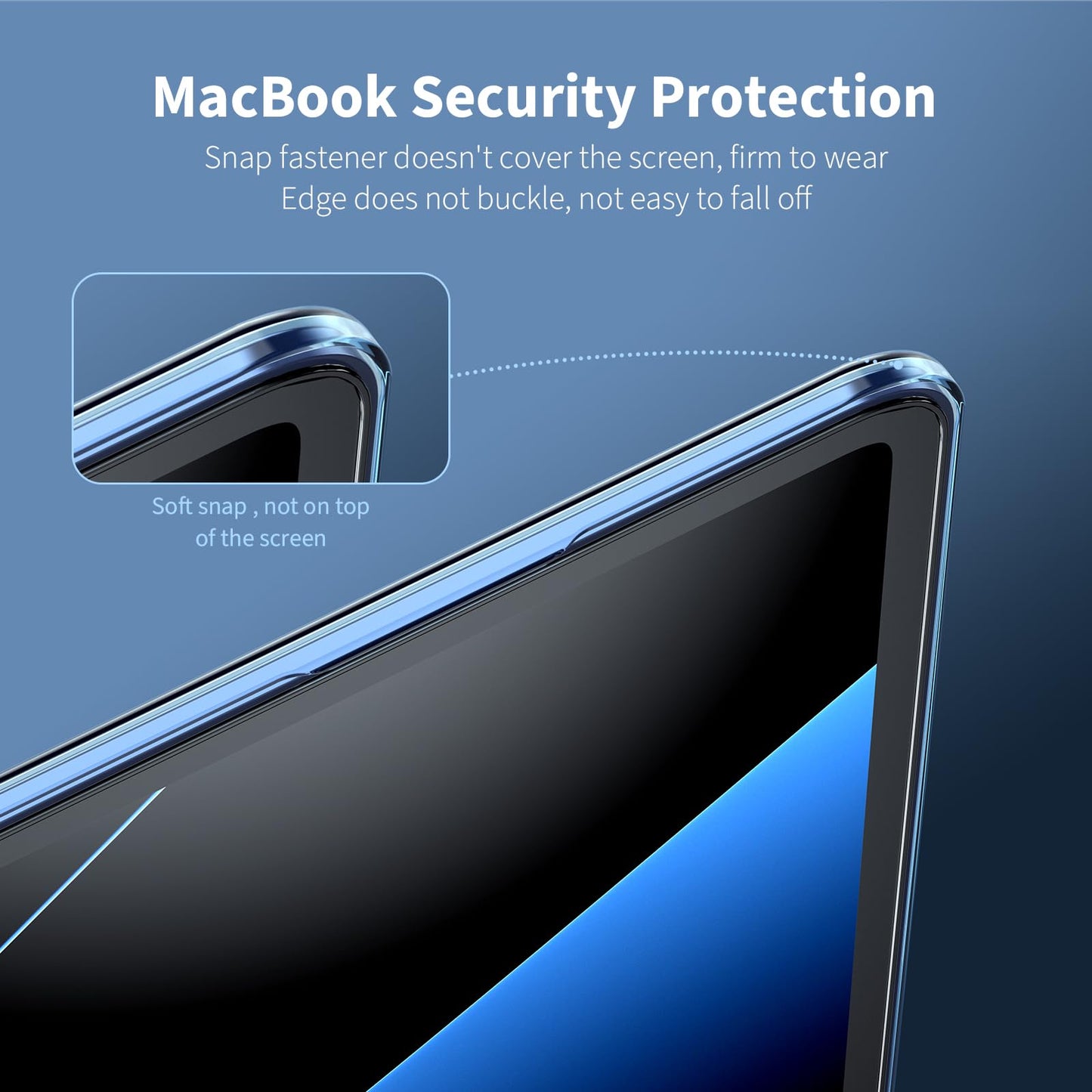 EooCoo Custodia Compatibile con MacBook Air M2 M3 13,6 Pollici A2681 A3113, 2024 2022 con Touch ID, Plastica Rigide Protection Cover MacBook Air 13 M3 M2 Superficie Liscia - Cristallo Trasparente