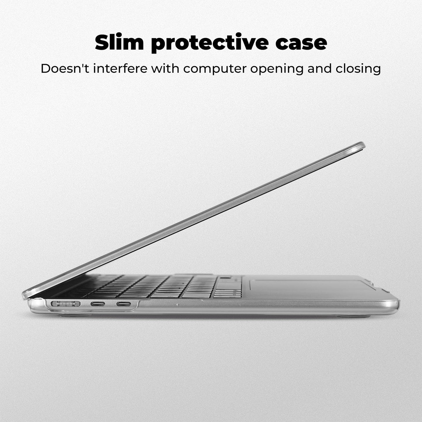 EooCoo Custodia Compatibile con MacBook Air M2 M3 13,6 Pollici A2681 A3113, 2024 2022 con Touch ID, Plastica Rigide Protection Cover MacBook Air 13 M3 M2 Superficie Liscia - Cristallo Trasparente