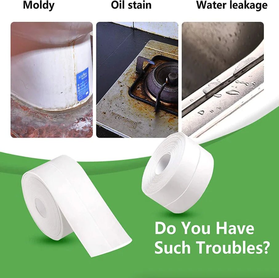 10.5FT PVC Self Adhesive Caulk Sealing Strip Tape For Kitchen Wall Sink Toilet - Ty Marcket
