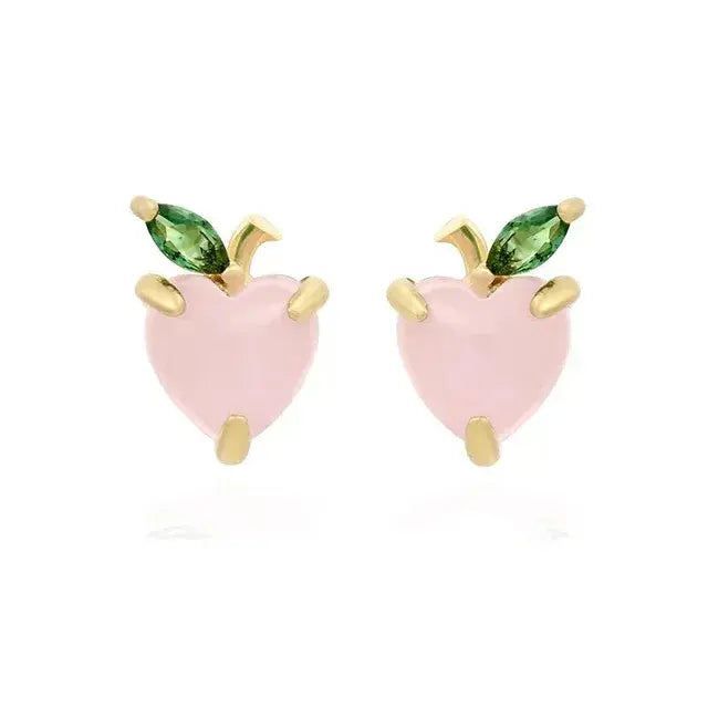 Cubic Zirconia Fruit Hoop Earrings