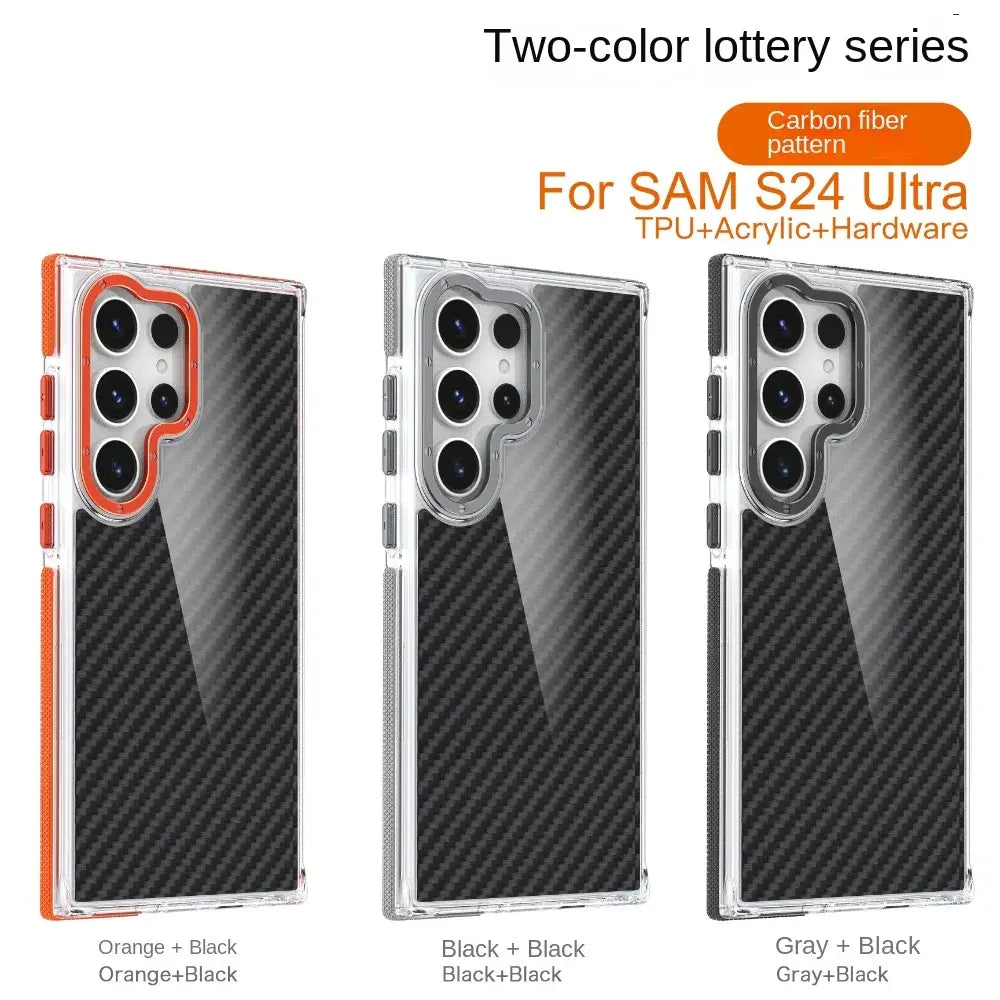 Hybrid Bumper Armor Carbon Fiber Shock Absorber Cover For Samsung Galaxy