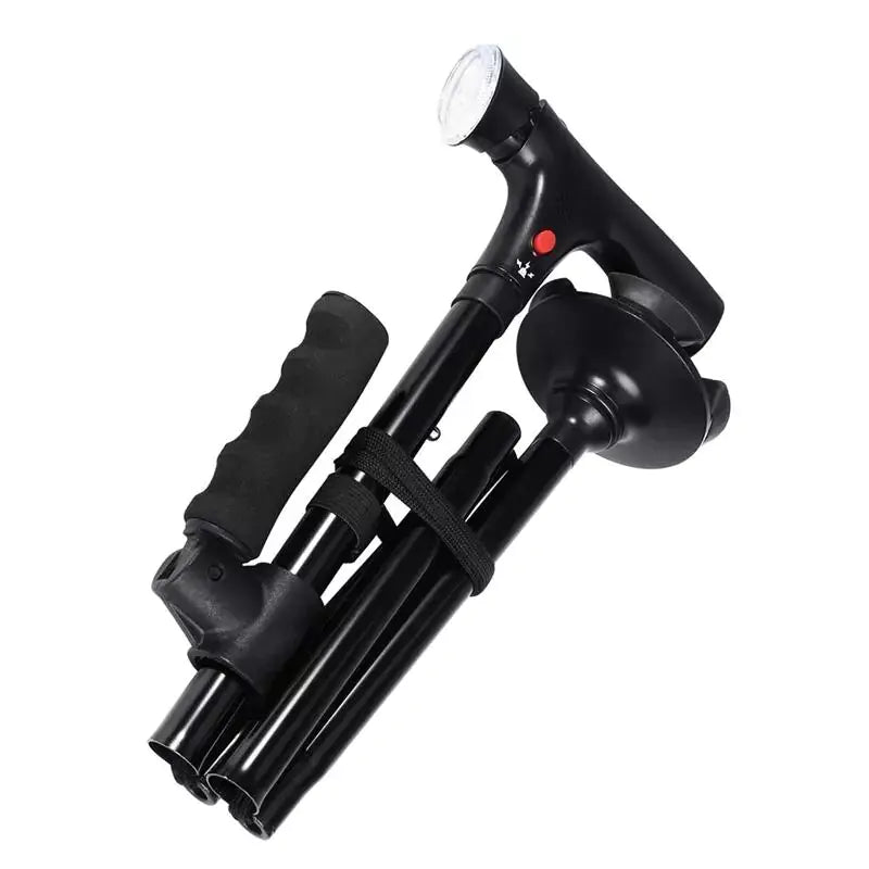 Collapsible Telescopic Folding Elder Cane with LED Light