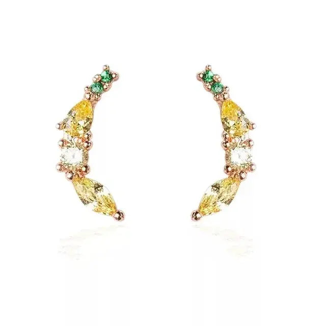 Cubic Zirconia Fruit Hoop Earrings