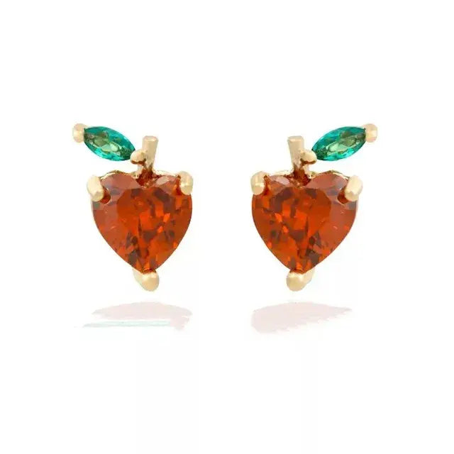 Cubic Zirconia Fruit Hoop Earrings