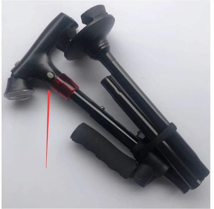 Collapsible Telescopic Folding Elder Cane with LED Light