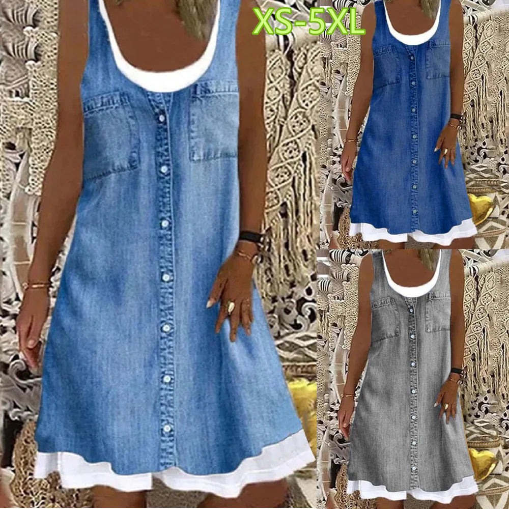 Women's Denim Sleeveless Casual